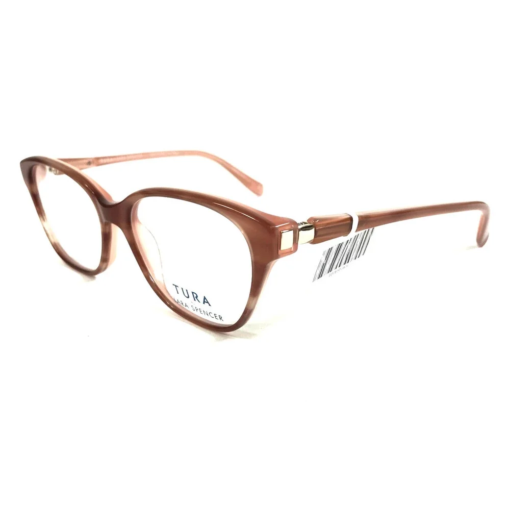 Tura by Lara Spencer Eyeglasses Frames LS114 BLS Blush Pink Brown Horn 53-16-135